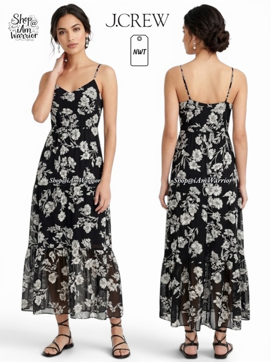 J. Crew Dresses & Skirts - J.Crew NWT black & white floral maxi dress *shop@iamwarrior